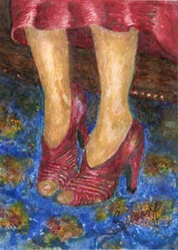 "Her Shoes" by Susan Porubcan, Jefferson WI - Watercolor - SOLD